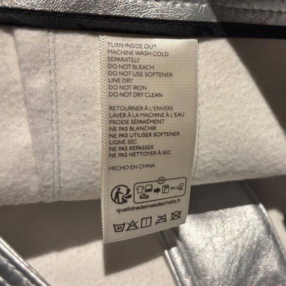 Maeve The Ettie High Rise Crop Wide-Leg Pants Metallic Faux-Leather Size 26 - Picture 7 of 7